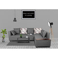 Adorn India Mclain L Shape 6 Seater Sofa (Light Grey)