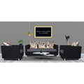 Adorn India Exclusive Two Tone Alita Compact 3-1-1 Sofa Set (Dark Grey & Black), Wood, Foam