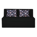 Adorn India Easy Highback Three Seater Sofa Cum Bed Floral 5' x 6' (Black) (1 Year Warranty)