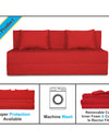Adorn India Easy Three Seater Sofa Cum Bed Alyn 5'x 6' (Red)