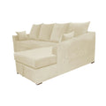 Adorn India Comfort Line L Shape 6 Seater Corner Sofa Cum Bed RHS (Beige)