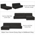 Adorn India Atlas Modular Sofa Set (Black) (3 Year Warranty)