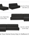 Adorn India Atlas Modular Sofa Set (Black)