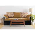 Adorn India Polar Black Metal Three Seater Sofa Cum Bed with Storage (6 x 5) (Beige)