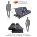 3 Seater Sofa Cum Bed Blake (Dark Grey), Wood, Foam