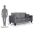 Adorn India Hector Stripes 3 Seater Sofa (Grey) Martin Plus (3 Year Warranty)