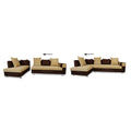 Adillac 5 Seater Corner Sofa(Left Side Handle)(Brown & Beige), Wood, Foam