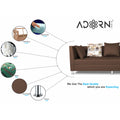 Adorn India Alica 3 Seater Sofa (Brown), Wood, Foam