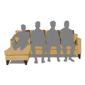 Adorn India Denver L Shape 5 Seater Sofa Set LHS (Beige) (3 Year Warranty)