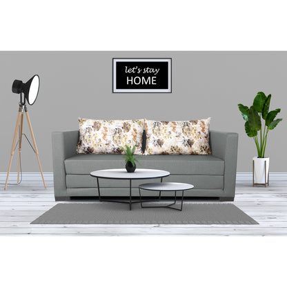 Adorn India Straight line 3 Seater Sofa Cum Bed (Light Grey)