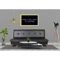 Adorn India Aspen Leatherette 3 Seater Sofa Cum Bed (Black) (3 Year Warranty)