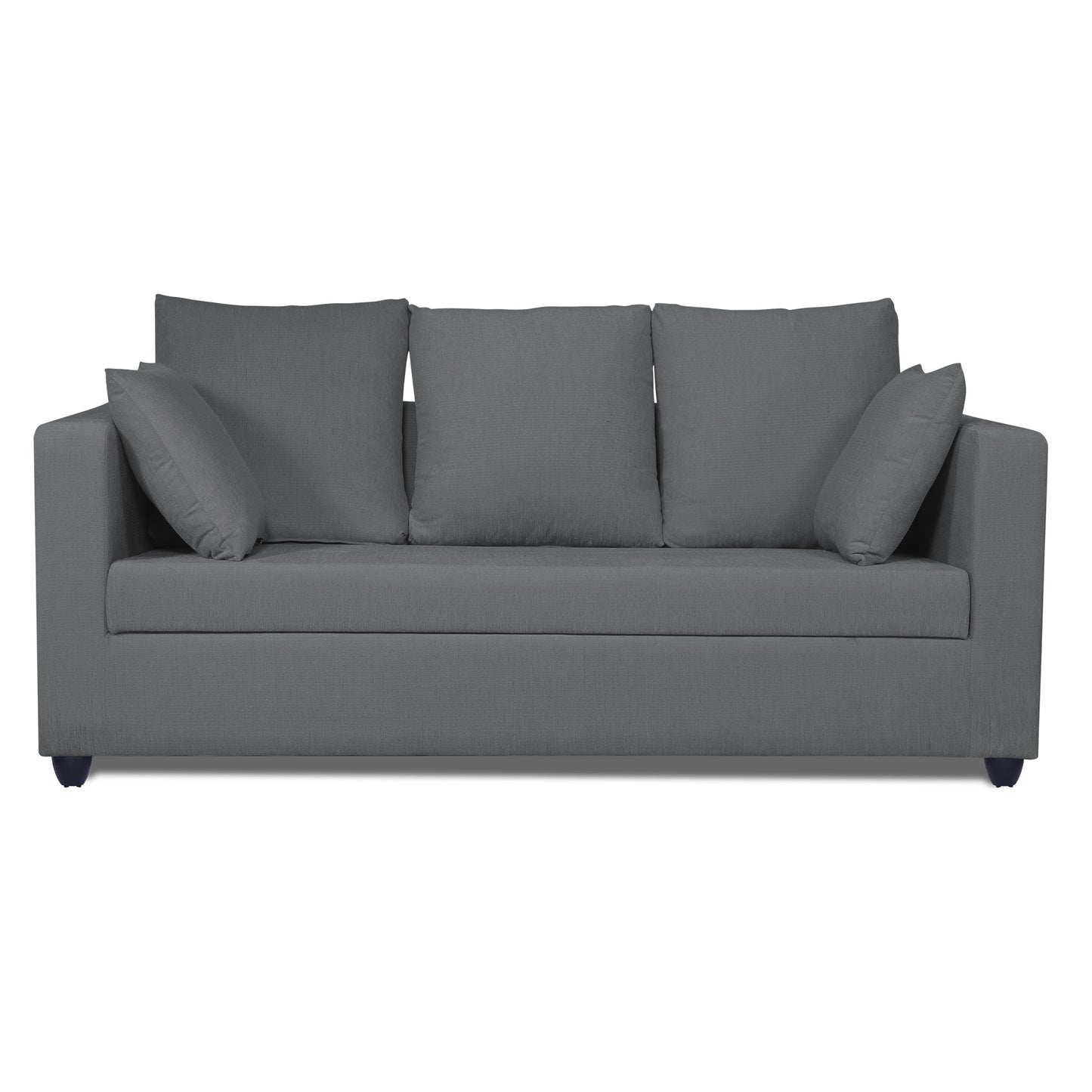 Adorn India Zink Straight Line 3 Seater Sofa (Grey)