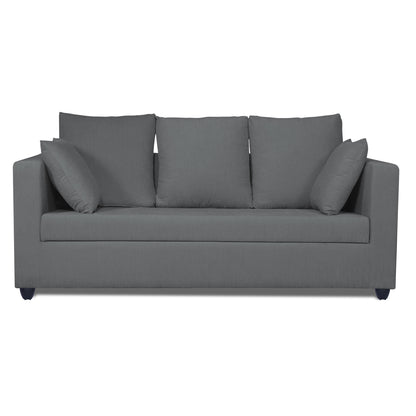 Adorn India Zink Straight Line 3 Seater Sofa (Grey)