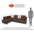 Adorn India Mclain L Shape 6 Seater Sofa (Left Side Handle)(Brown)