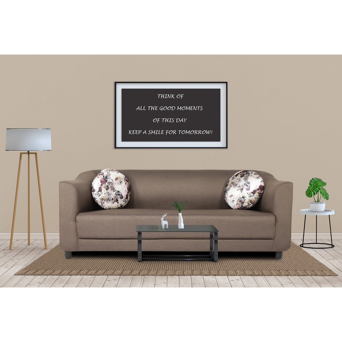 Adorn India Brisco 3 Seater Sofa (Camel)