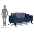 Adorn India Hector Stripes 3 Seater Sofa (Blue) Martin Plus (3 Year Warranty)