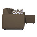 Adorn India Monteno L Shape 4 Seater Sofa Set (Brown) (3 Year Warranty)