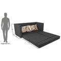 Adorn India Straight line 3 Seater Sofa Cum Bed (Dark Grey), Wood, Foam