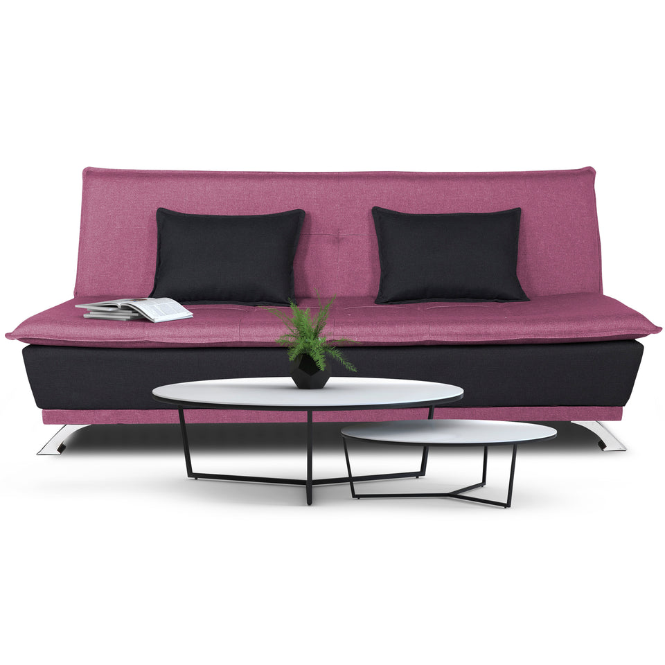 4 Seater Sofa Cum Bed Exclusive Two Tone Arden 4x6(Light Purple & Black)