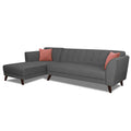 Adorn India Leaf 6 Seater Corner Sofa Left Hand Side (Grey)