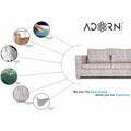 Adorn India Lancia 3 Seater Sofa Digitel Print (Grey)