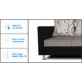 Adorn India Dexter 3 Seater Sofa Digitel Print (Grey & Black)
