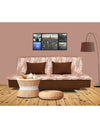 Adorn India Alenza 3 Seater Sofa Cum Bed Digitel Print (Brown & Beige)
