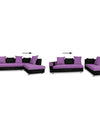 Adorn India Adillac 5 Seater Corner Sofa(Right Side)(Light Purple & Black)