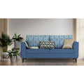 Adorn India Cortina Damask 3 Seater Sofa (Blue)