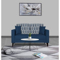 Adorn India Parker Leaf 2 Seater Sofa (Blue) Martin Plus (3 Year Warranty)