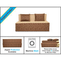 3 Seater Sofa Cum Bed Easy Poly Cotton (Brown & Beige) (4x6)