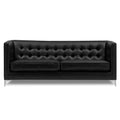 Adorn India Exclusive Cosmos Leatherette Three Seater Sofa (Black)
