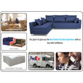 Straight Line L Shape Sofa (Left Side Handle) (Blue)