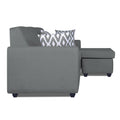 Adorn India Monteno L Shape 4 Seater Sofa Set (Grey) (3 Year Warranty)