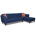Adorn India Leaf 6 Seater Corner Sofa Right Hand Side (Blue)
