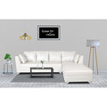 Adorn India Bradley Leatherette L Shape 6 Seater Sofa Set (White)