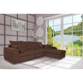 Adorn India Comfort Line L Shape 6 Seater Corner Sofa Cum Bed RHS (Brown)