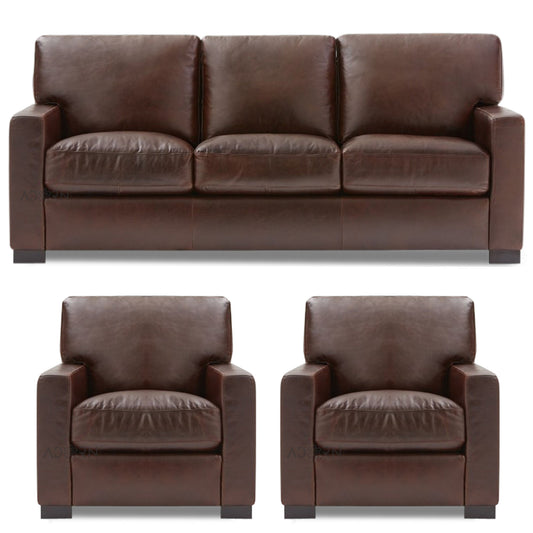 Adorn India Exclusive Rosina Leaterette 3-1-1 Sofa Set (Light Brown)