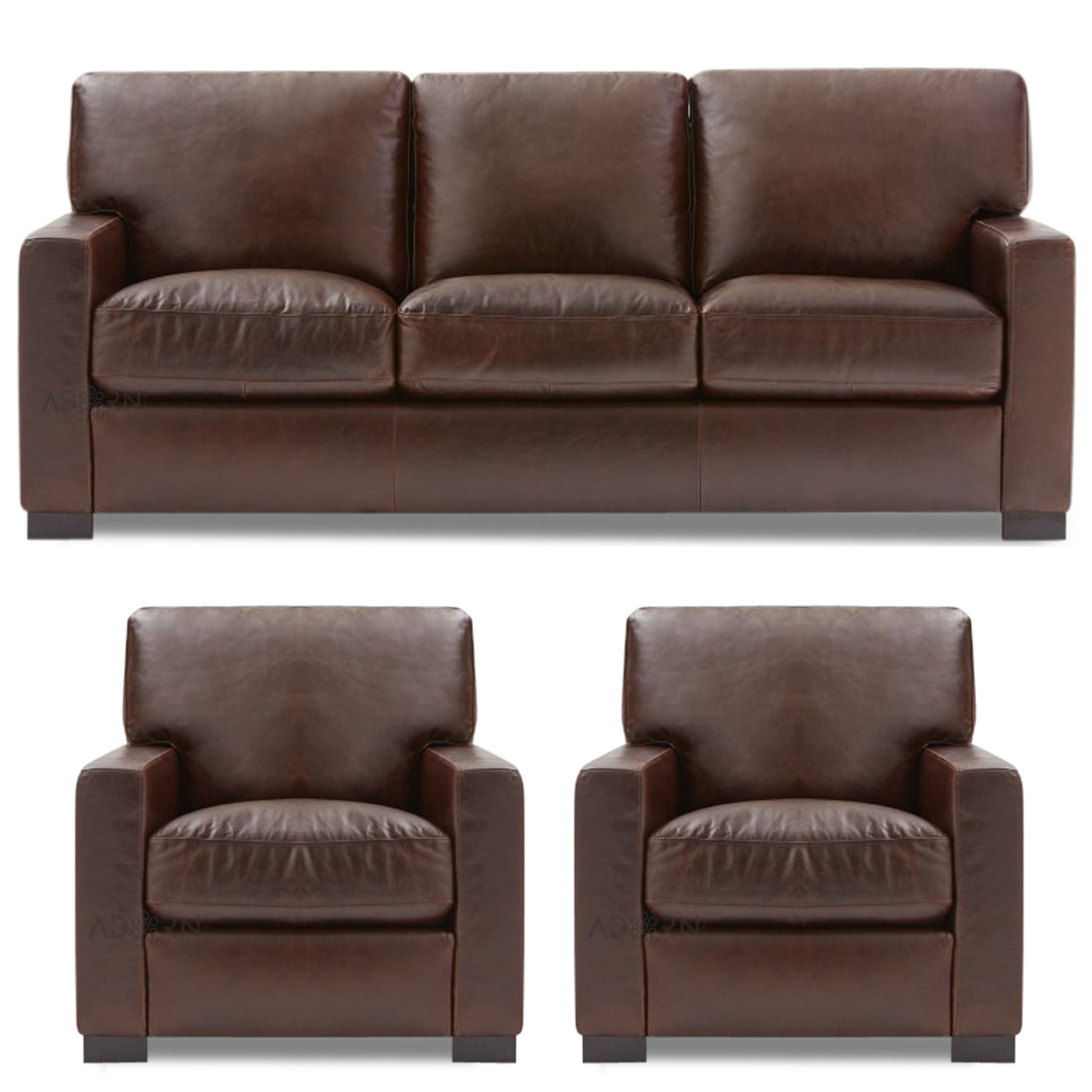 Adorn India Exclusive Rosina Leatherette 3-1-1 Sofa Set (Light Brown)