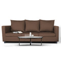 Adorn India New Straight line Three Seater Sofa(Brown)