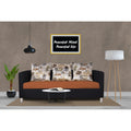 Adorn India Exclusive Two Tone Alita Compact Three Seater Sofa (Rust & Black)