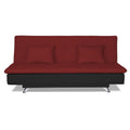 Adorn India Aspen Three Seater Sofa Cum Bed (Maroon & Black)