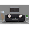 Adorn India Brisco 3 Seater Sofa (Black), Wood, Foam