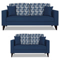Adorn India Berlin Bricks 3+2 5 Seater Sofa Set (Blue) Martin Plus (3 Year Warranty)