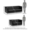 Adorn India Exclusive Cosmos Leatherette 3+2 Sofa Set (Black)