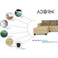 Raiden Crafty L Shape 6 Seater Sofa Set with Center Table (Left Hand Side) (Beige)