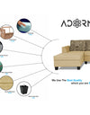 Adorn India Raiden Crafty L Shape 6 Seater Sofa Set with Center Table (Left Hand Side) (Beige)