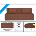 Adorn India Easy 4 Seater Sofa Cum Bed Alyn 6'x 6' (Brown) (1 Year Warranty)