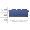 Adorn India Magnum 3 Seater Sofa (Blue), Wood, Foam