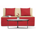 2 Seater Sofa Cum Bed Easy (Red & Beige) 4x6